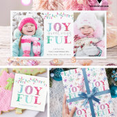 Kerst JOYFUL Waterverf Pastel Cadeaupapier