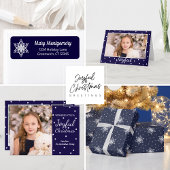 Witte sneeuwvlokken met pooldots theedoek