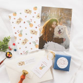 Handgetekende Kerstvakantie Mail Schattigee famili Etiket