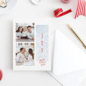 Vrolijke Frosty Blue en Red Bright Cheerful Return Etiket