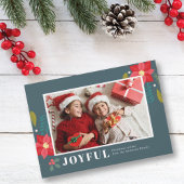 Poinsettia Floral Cluster Green Feestdagenkaart