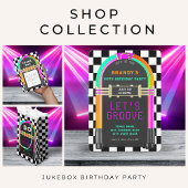 Jukebox Retro Checkerboard Bedankkaart