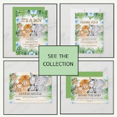 Schattige Oerwoud Safari Dieren Baby Luier Raffle Informatiekaartje