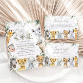 Oerwouden, Safari, Wild One, Baby shower All In One Uitnodiging
