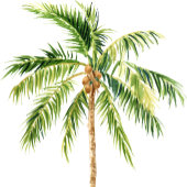 Oerwoud palmwaterverf tropisch ronde sticker