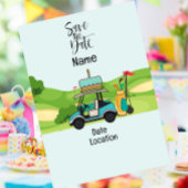 Golfverjaardag met golfbal en rotter op groen spandoek