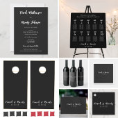 Modern Black and White Custom Wedding Table Name Kaart