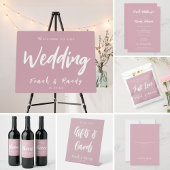 Moderne Chic Dusty Roos Custom Wedding Table Name Kaart