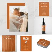 Modern Simple Minimalist Boho Terracota Wedding Kaart