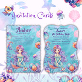Kawaii Mermaid Party Uitnodiging Briefkaart