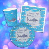 Shark Theme Aangepaste Borden op basis van 1e verj Papieren Bordje