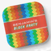 Custom BLOCK PARTY Kleurrijke Bricks Bedankt Cadeaulabel