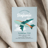 Jongens Blauw Vliegtuig Reizen Verjaardag Welkom T Perfect Poster