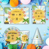 Zomer Zon Thema Dubbele Verjaardag Viering Bedankdoosjes