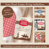 Kinder Westerne Verjaardag Blauw & Bruin Feest Kaart