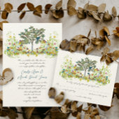 Tortelduifjes met rondzwevende bloem - uitnodiging