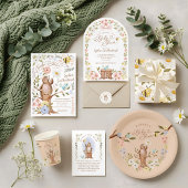 Gebreide Woodland Beer Bloemen Blauw Bow Baby show Gastenboek