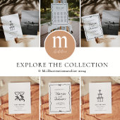 Modern Hand getrokken bruiloft menu Kaart