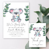 Koala beer dank u baby shower ronde sticker