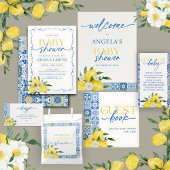 Elegant Lemon Baby shower Luier Raffle Sign Reclamebord Met Voetstuk