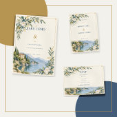 Meer van Como | Elegant Blauw & Goud Save The Date