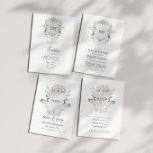 Reiger Monogram Crest Elegante Meer Bruiloft Kaart