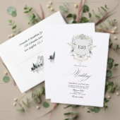 Lakeside Wedding Monogram Crest Save The Date (Personaliseer deze collectie van deze onafhankelijke maker. Test)