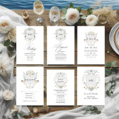 Details van Lakeside Wedding Crest Guest Informatiekaartje