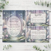 Lantaarnlicht droomt betoverde bos bruiloft kaart (Personaliseer de collectie van deze zelfstandige maker.)