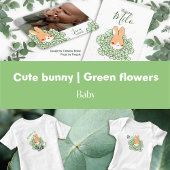 Faire-part naissance lapin fleur aankondiging