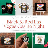 Vegas Casino Night Black Birthday Party Welcome Poster
