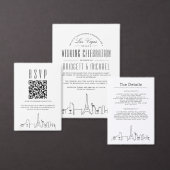 Las Vegas bruiloft | Gestileerde skyline monogram Uitnodigingen Wikkel (Personaliseer de collectie van deze zelfstandige maker.)