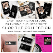 Lash-technicus Modern Elegant Zwart & Wit Logo Visitekaartje