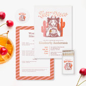 Retro Pink Orange Cowgirl Last Disco Nash Bash  Acryl Uitnodigingen