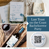 Koop de bruid een Drink QR code Kaart Bachelorette Vierkante Visitekaartje