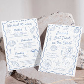 Laatste Toast op de Coast Bachelorette Party Ronde Sticker