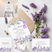 Lavander Vlinders Botanische Lichten Receptie Kaart