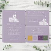 Lavender Castle Wedding Seating Plan Kaart (Personaliseer de collectie van deze zelfstandige maker.)