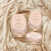 Lavender Field Countryside Wedding RSVP Kaartje