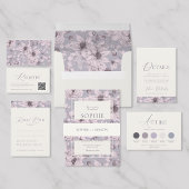 Dusty Lavender Vintage Floral Grosgrain Lint