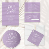 Handgetekende Hearts Lavendel Baby shower Adres Etiket