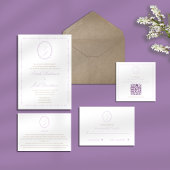 Eenvoudig lavender Monogram Weddenschap Kaart