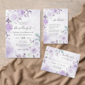 Delicate Waterverf Lavender Paarse Florals Informatiekaartje (Personaliseer de collectie van deze zelfstandige maker.)