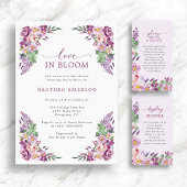 Paarse Floral Return Address Label
