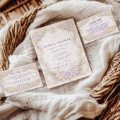 Lavendel Roze Barok Bruiloftsdouche Kaart