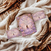 Lavender Rose Fairytale Quinceañera Save The Date