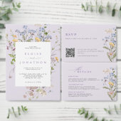 Lavender Spring Wildflower Meadow Garden Wedding  Kaart (Personaliseer de collectie van deze zelfstandige maker.)