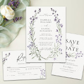 Lavendel Delicate Lijst Modern Classic Wedding Kaart