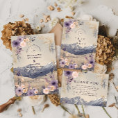 Lavender Wildflower Mountain Wedding Bedankkaart