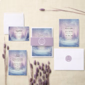 Lavendel Winter Sneeuwval Serenade bruiloft Save The Date (Personaliseer de collectie van deze zelfstandige maker.)